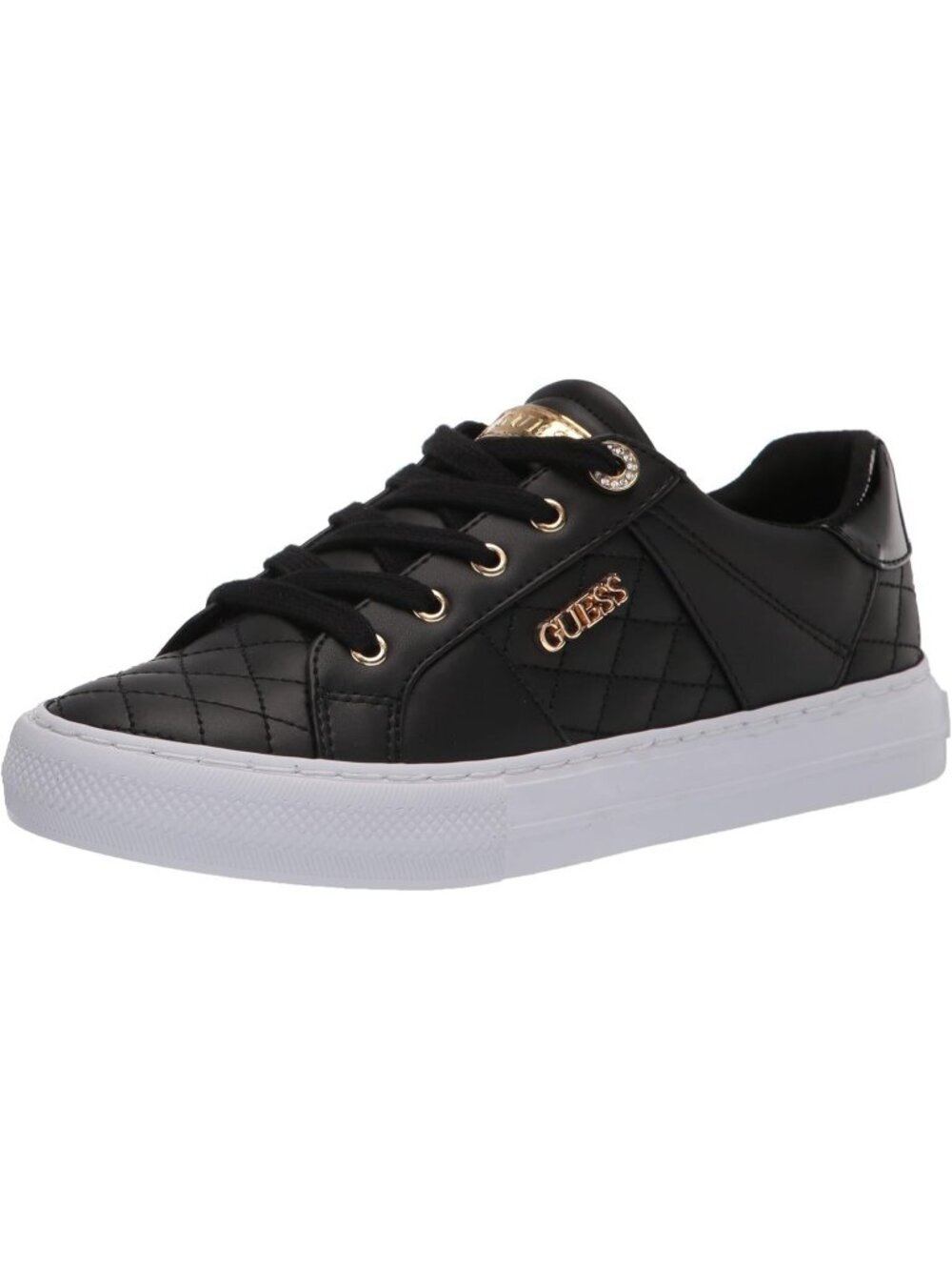 Women's Black 100% Synthetic Comfort Solid Lace Up Rubber Loven Fashion Sneaker
